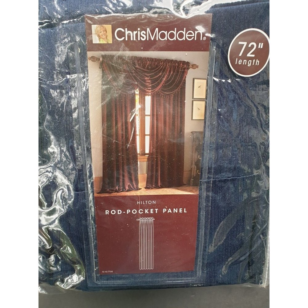 Chris Madden Rod Pocket Window Panel Indigo Blue 54 x 72 JC Penney